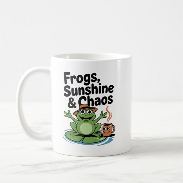 Frog Vibes and Coffee Chaos  Coffee Mug (Left)