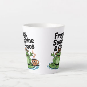Frog Vibes and Coffee Chaos  Latte Mug