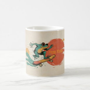 Frog Vibes – Retro Surf Skate Frog Art Coffee Mug