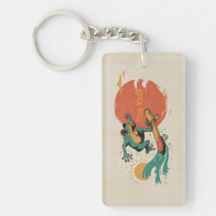 Frog Vibes – Retro Surf Skate Frog Art Keychain
