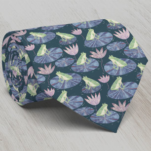 Frog Watercolor Dark Tie