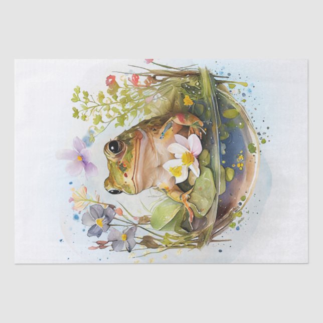 Frog Watercolor Tissue Paper (Front)