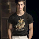 Frog Wearing a Royal Crown Funny Prince Charming<br><div class="desc">Kiss the handsome prince who wears this "Prince Charming" tshirt. This funny light-hearted design has a frog prince wearing a royal gold crown with text that you can order as written or personalize with your own desired text. It makes a great choice for your favourite handsome prince! It is also...</div>