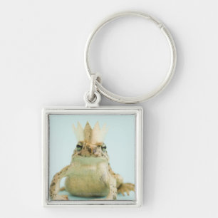 Frog wearing crown keychain