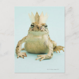 Frog wearing crown postcard