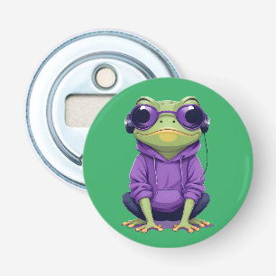 Frog Wearing Hoodie Funny Cool Animal Character  Bottle Opener