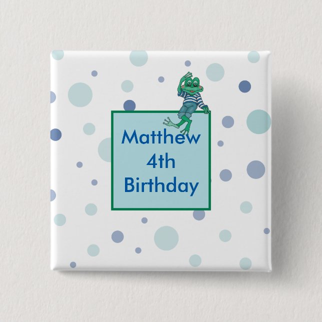 Frog Wearing Jeans 2 Inch Square Button (Front)