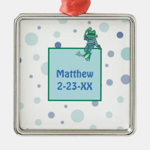 Frog Wearing Jeans Metal Ornament