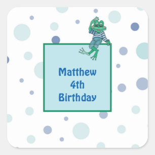 Frog Wearing Jeans Square Sticker