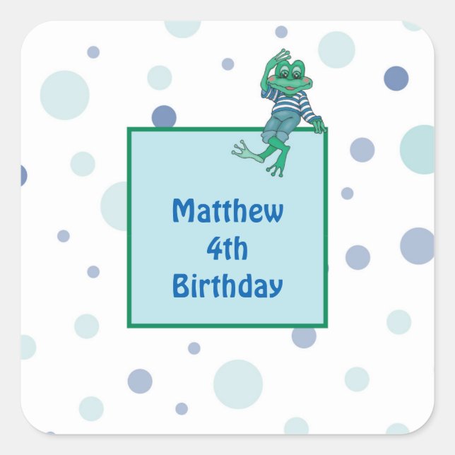 Frog Wearing Jeans Square Sticker (Front)