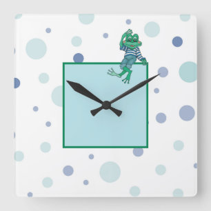 Frog Wearing Jeans Square Wall Clock