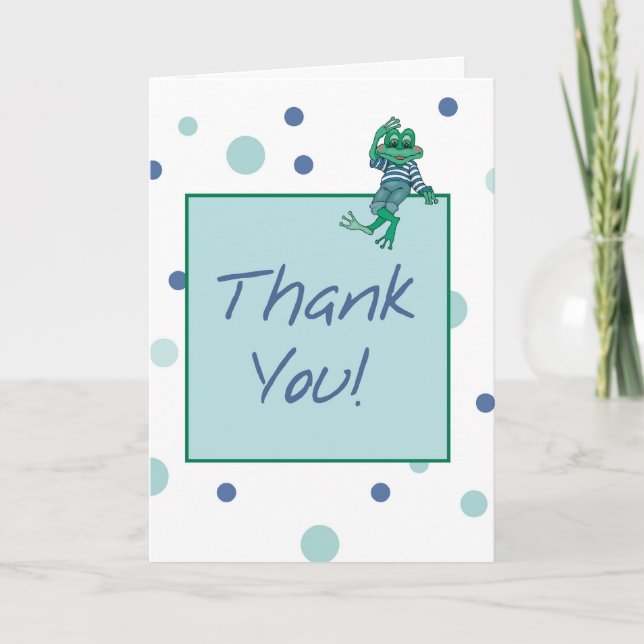 Frog Wearing Jeans Thank You Card (Front)