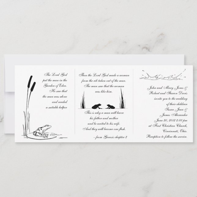 Frog Wedding Invitation - Religious (Front)