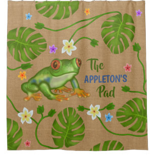 Frog Welcome to Our Pad Tropical Personalized Name