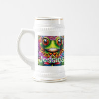 Frog Whimsical Abstract Floral Frogs Personalized