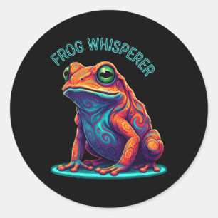 Frog Whisperer Animal Cartoon Art For Chicken Love Classic Round Sticker