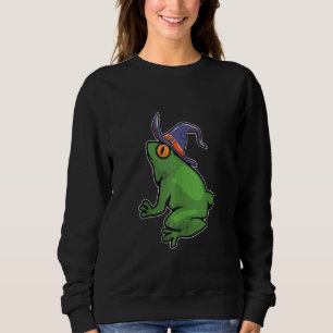 Frog Witch Lazy Halloween Costume Funny Wizard Sweatshirt