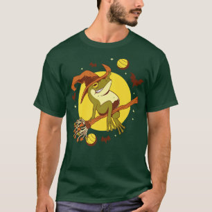 Frog Witch On A Broom 872 T-Shirt
