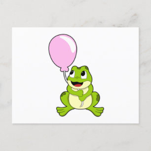 Frog with Balloon Postcard