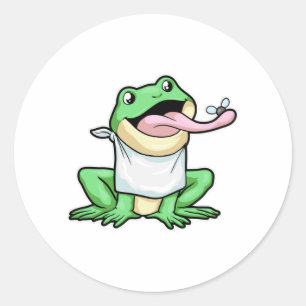 Frog with Beetle Classic Round Sticker