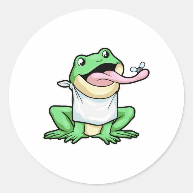 Frog with Beetle Classic Round Sticker (Front)