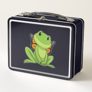 Frog with Butterfly Metal Lunch Box