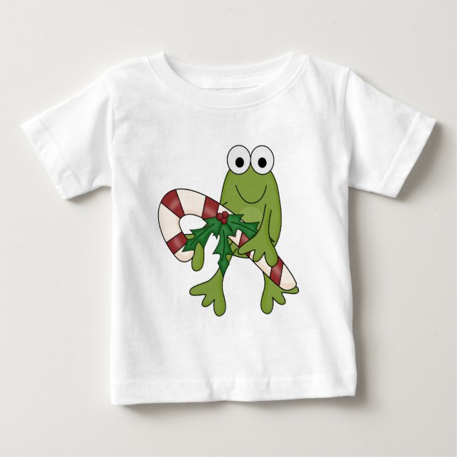 Frog With Candy Canes Tshirts and Gifts (Front)