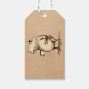 Frog with Coffee – Whimsical Vintage Animal Gift Tags