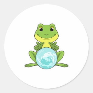 Frog with Crystal ball Classic Round Sticker