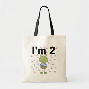 Frog With Cupcake 2nd Birthday Tshirts Tote Bag