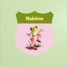 Frog with Cute Pink Boots in Puddle Monogram 