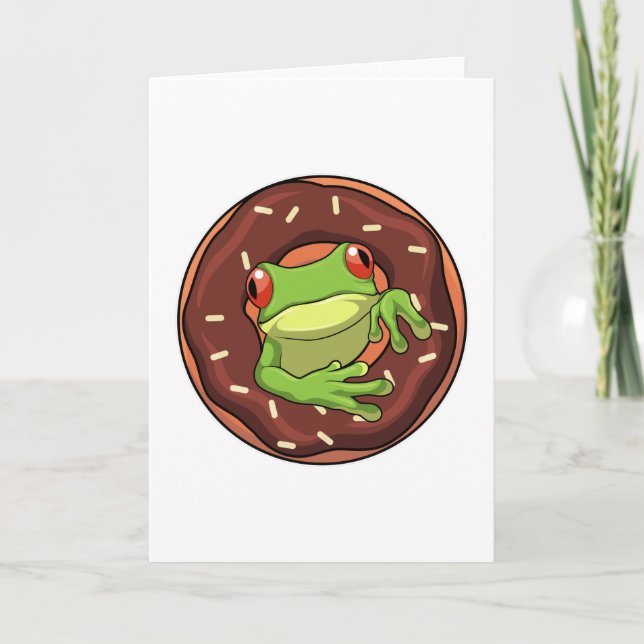 Frog with Donut Card (Front)