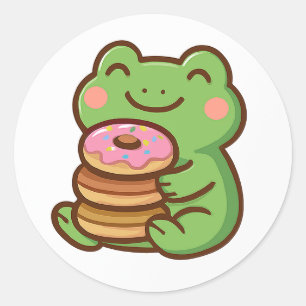 Frog With Donuts – Cute Animal Sticker