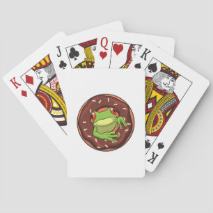 Frog with Doughnut Playing Cards