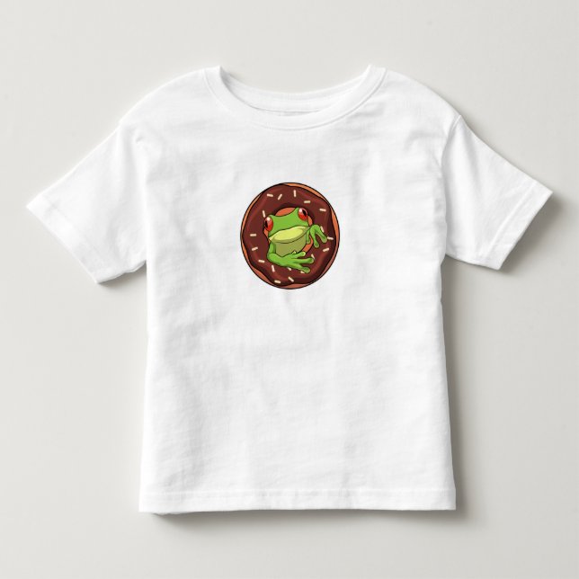 Frog with Doughnut Toddler T-shirt (Front)