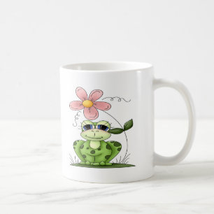 Frog with flower coffee mug
