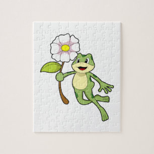 Frog with Flower.PNG Jigsaw Puzzle