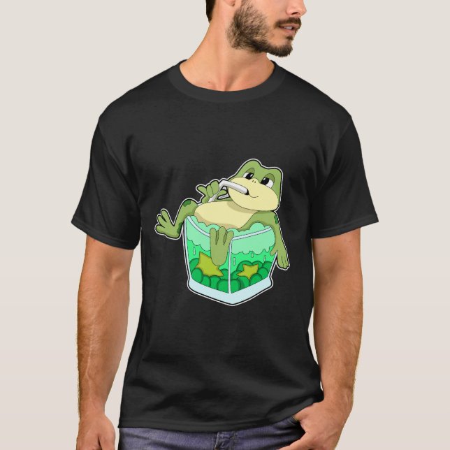 Frog with Glass of Juice T-Shirt (Front)