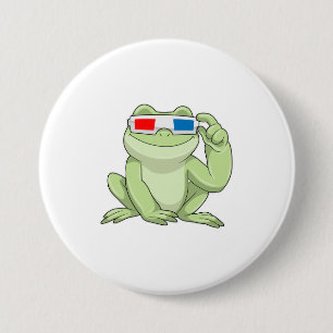 Frog with Glasses 3 Inch Round Button