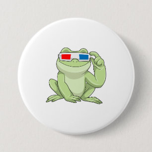 Frog with Glasses 3 Inch Round Button