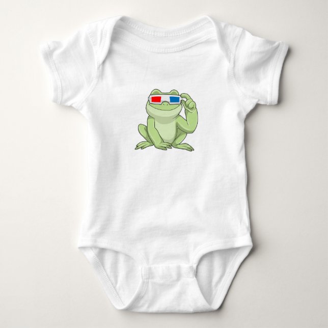 Frog with Glasses Baby Bodysuit (Front)