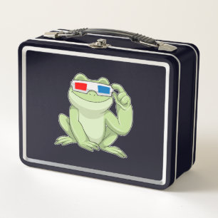 Frog with Glasses Metal Lunch Box