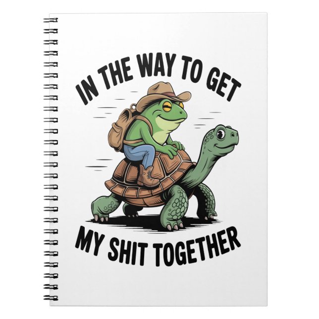 Frog with Hat Riding Turtle Notebook (Front)