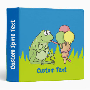 Frog with Icecream 3 Ring Binder