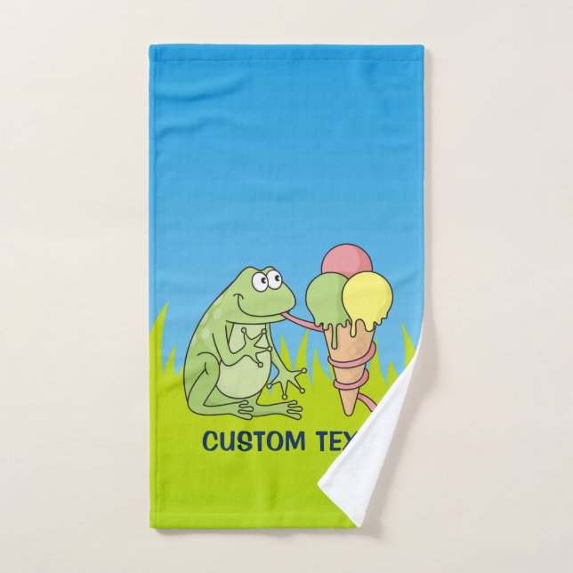 Frog with Icecream Bath Towel Set (Hand Towel)