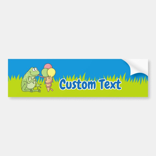 Frog with Icecream Bumper Sticker (Front)