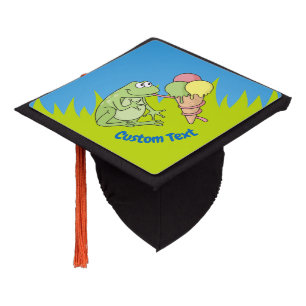 Frog with Icecream Graduation Cap Topper