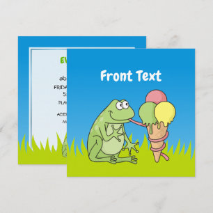 Frog with Icecream Invitation
