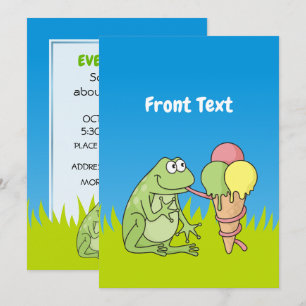 Frog with Icecream Invitation
