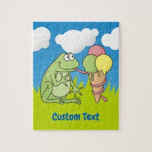 Frog with Icecream Jigsaw Puzzle